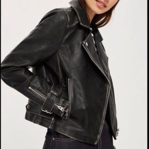 Top shop vintage leather motto jacket